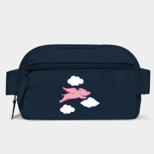 When Pigs Fly – Whimsical Pink Winged Pig with Clouds Bag