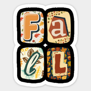 Layered Fall Typography T-Shirt - Vintage Autumn Harvest Graphic Tee Sticker