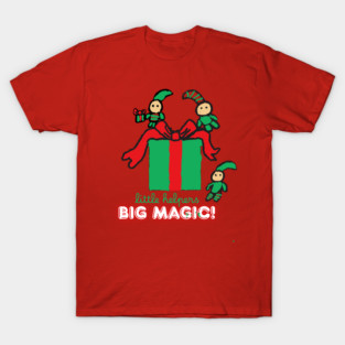 Hand Drawn Little Helpers Big Magic Christmas T-Shirt