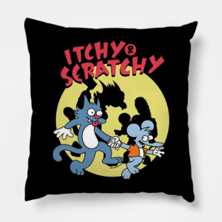 Itchy and Scratchy Show – Cartoon Chaos Pillow