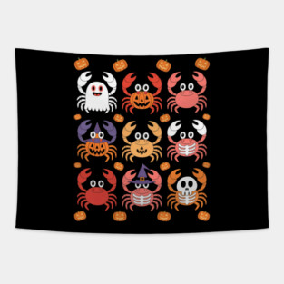Halloween Crab Ghost Pumpkin Vampire Animal Halloween Tapestry