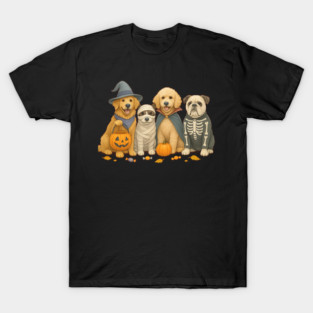 Cute Ghost Dogs – Funny Halloween Costumes Pack for Dog Lovers T-Shirt