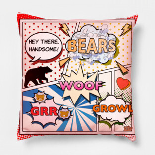 Bear Comic Font Pillow