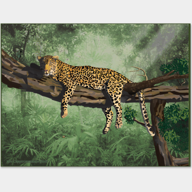 Lazy Days Leopard Wall Art by Scottish Viking