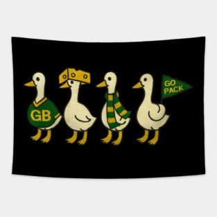 Green Bay Football Silly Goose -   Green Bay Packers Tapestry