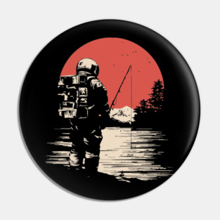 Cosmic Catch Astronaut Fishing Pin
