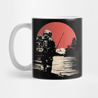 Cosmic Catch Astronaut Fishing Mug