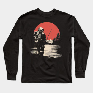 Cosmic Catch Astronaut Fishing Long Sleeve T-Shirt