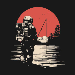 Cosmic Catch Astronaut Fishing T-Shirt