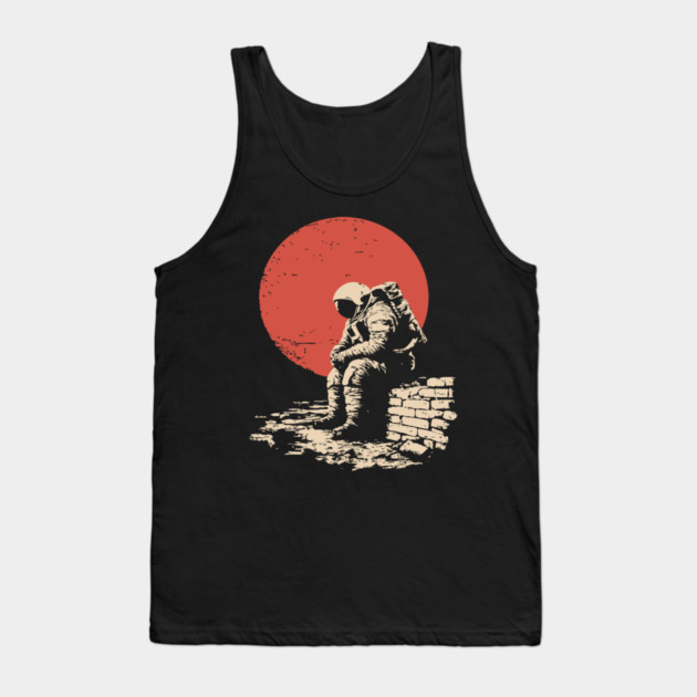 Cosmic Blues Sad Astronaut Tank Top by TuncGK