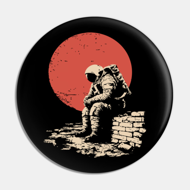 Cosmic Blues Sad Astronaut Pin by TuncGK