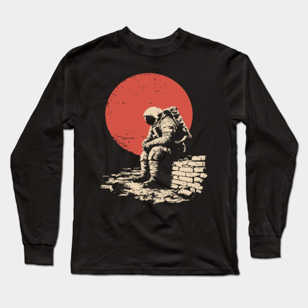 Cosmic Blues Sad Astronaut Long Sleeve T-Shirt by TuncGK