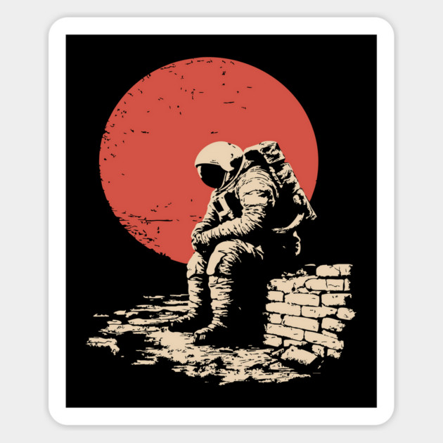 Cosmic Blues Sad Astronaut Magnet by TuncGK