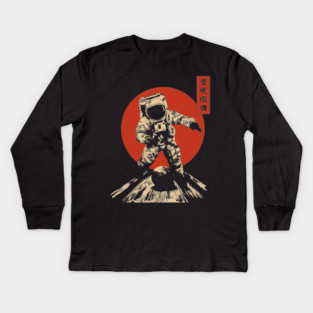 Cosmic Strike Astronaut Bowling Kids Long Sleeve T-Shirt
