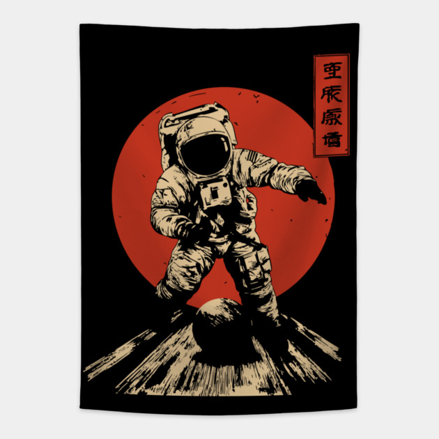 Cosmic Strike Astronaut Bowling Tapestry by TuncGK