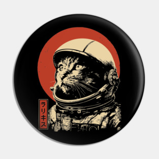 Cosmic Cat Astronaut Portrait Pin