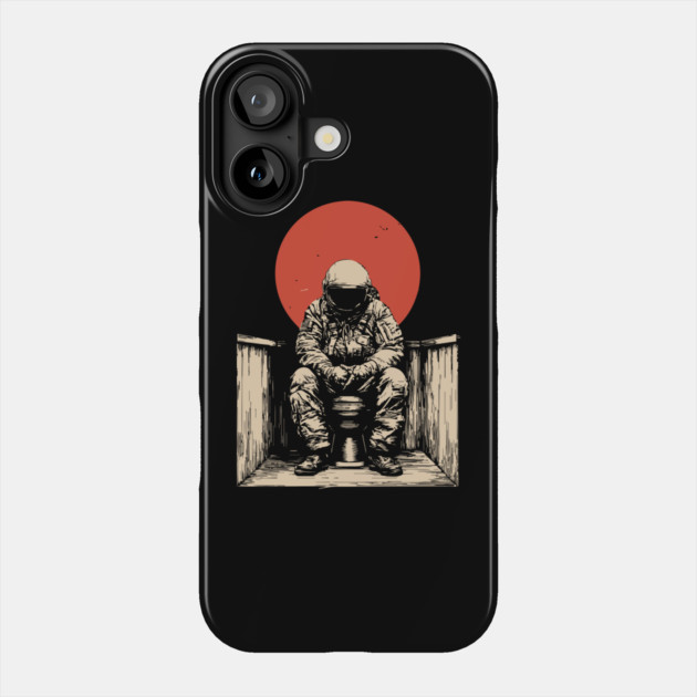 Cosmic Contemplation Astronaut on Toilet Phone Case by TuncGK
