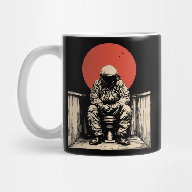 Cosmic Contemplation Astronaut on Toilet by TuncGK