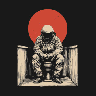 Cosmic Contemplation Astronaut on Toilet T-Shirt