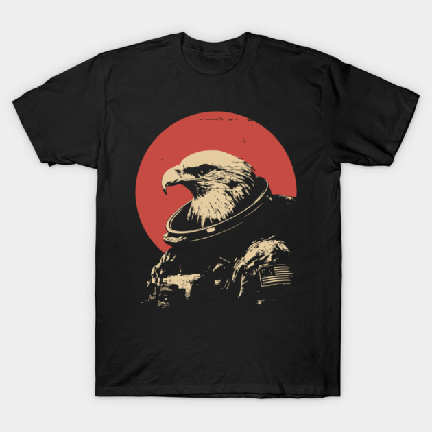 Patriotic Space Eagle Astronaut T-Shirt by TuncGK