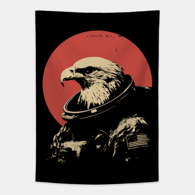 Patriotic Space Eagle Astronaut Tapestry by TuncGK