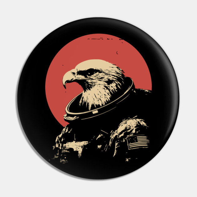 Patriotic Space Eagle Astronaut Pin by TuncGK