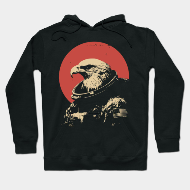 Patriotic Space Eagle Astronaut Hoodie by TuncGK