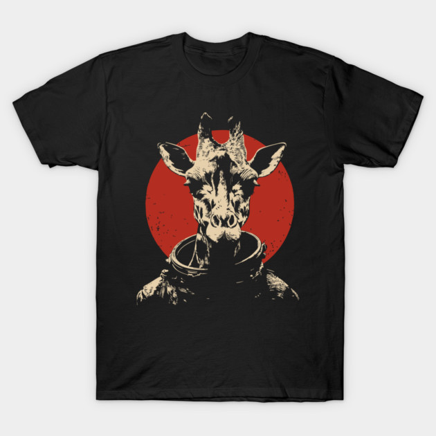 High Orbit Giraffe Astronaut T-Shirt by TuncGK
