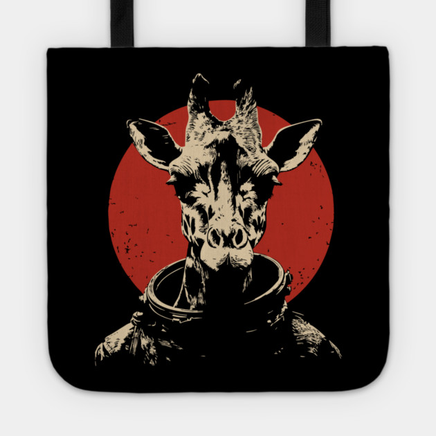 High Orbit Giraffe Astronaut Tote by TuncGK
