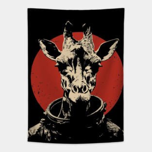 High Orbit Giraffe Astronaut Tapestry