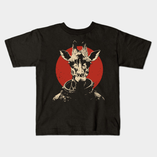 High Orbit Giraffe Astronaut Kids T-Shirt by TuncGK