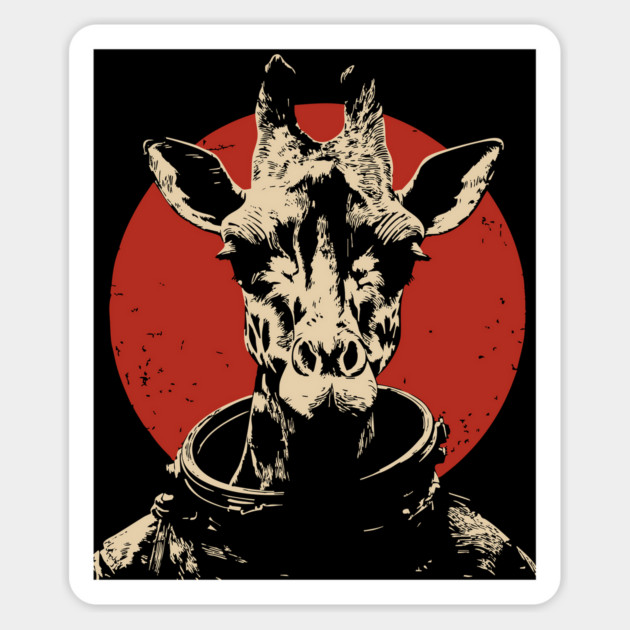 High Orbit Giraffe Astronaut Magnet by TuncGK