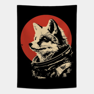 Sly Fox Astronaut in Space Tapestry