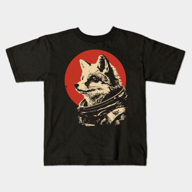 Sly Fox Astronaut in Space Kids T-Shirt by TuncGK