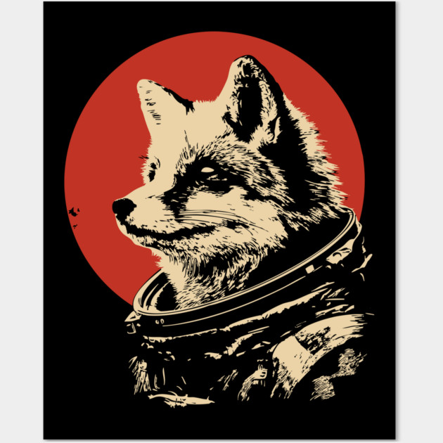 Sly Fox Astronaut in Space Wall Art by TuncGK