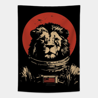 King of the Cosmos Lion Astronaut Tapestry