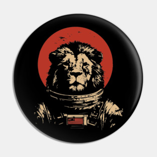 King of the Cosmos Lion Astronaut Pin