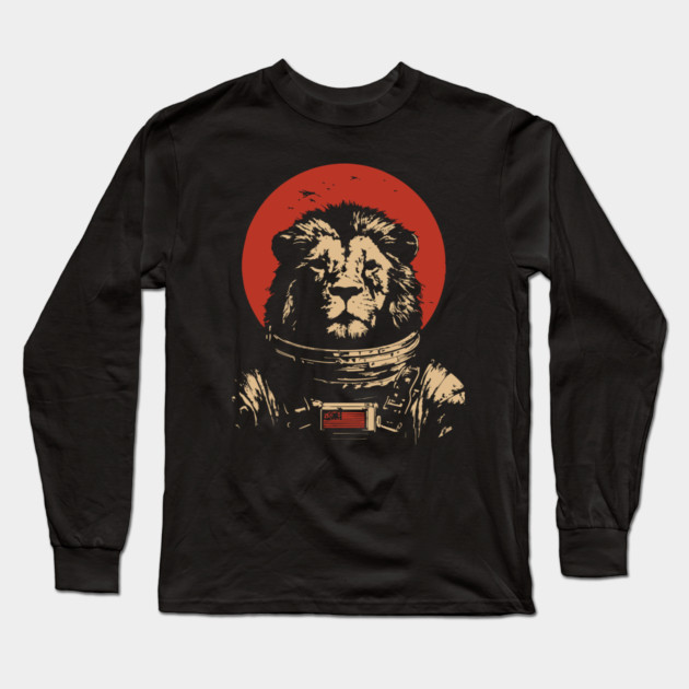 King of the Cosmos Lion Astronaut Long Sleeve T-Shirt by TuncGK