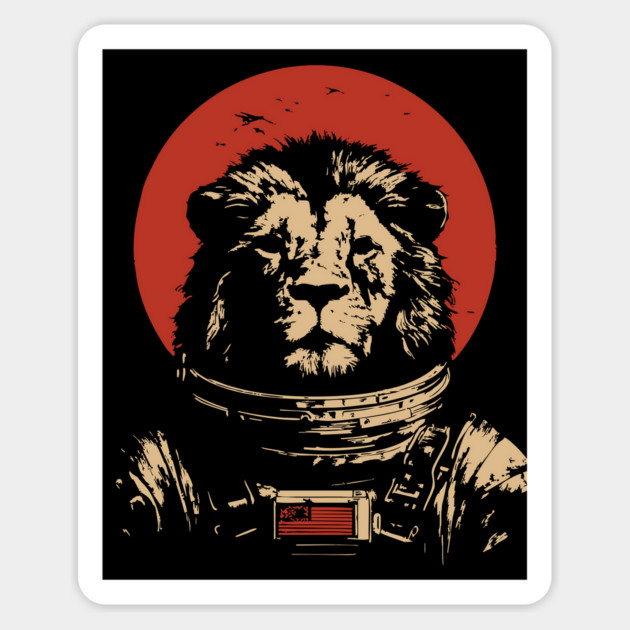 King of the Cosmos Lion Astronaut Magnet by TuncGK