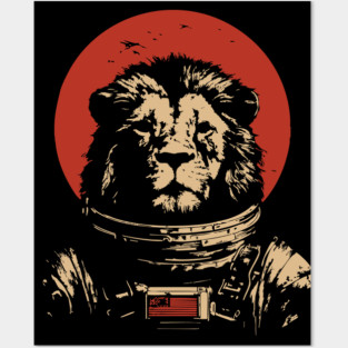 King of the Cosmos Lion Astronaut Posters and Art