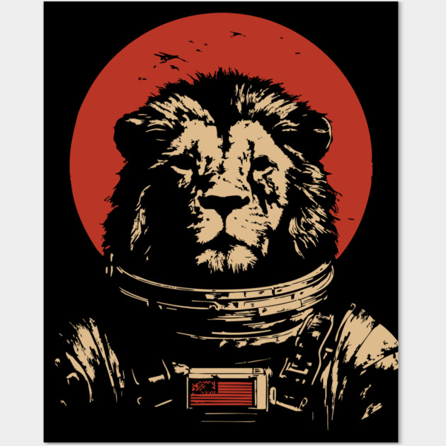 King of the Cosmos Lion Astronaut Wall Art by TuncGK