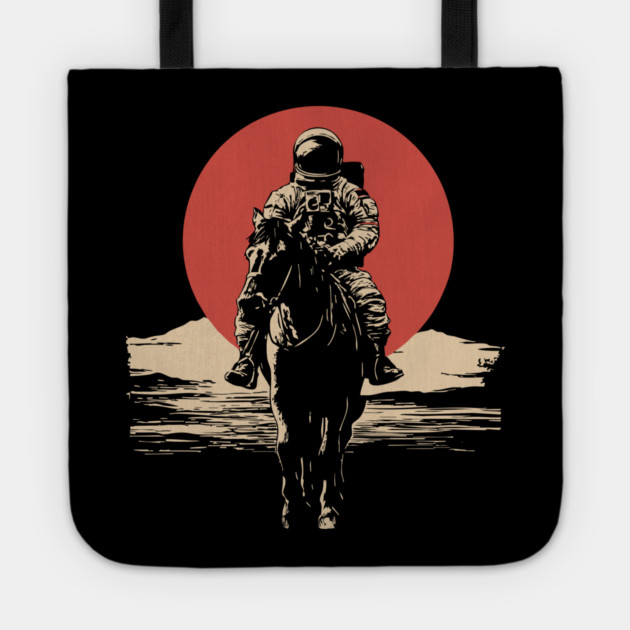 Cosmic Cowboy Astronaut Horse Rider Tote by TuncGK
