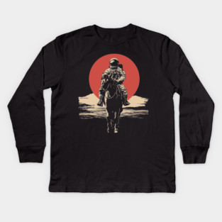 Cosmic Cowboy Astronaut Horse Rider Kids Long Sleeve T-Shirt