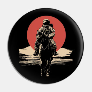 Cosmic Cowboy Astronaut Horse Rider Pin