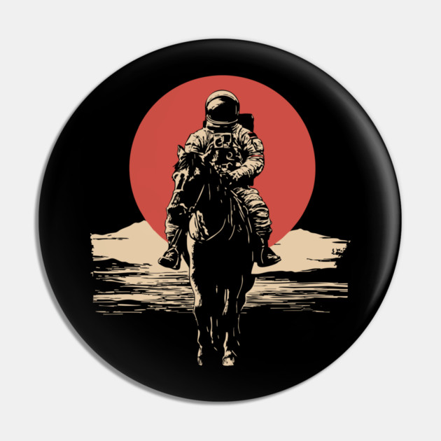 Cosmic Cowboy Astronaut Horse Rider Pin by TuncGK