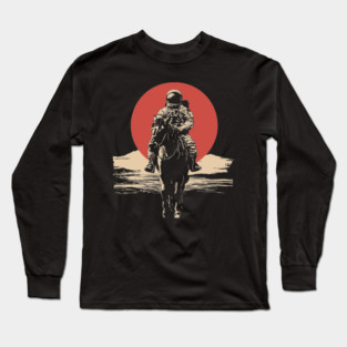 Cosmic Cowboy Astronaut Horse Rider Long Sleeve T-Shirt