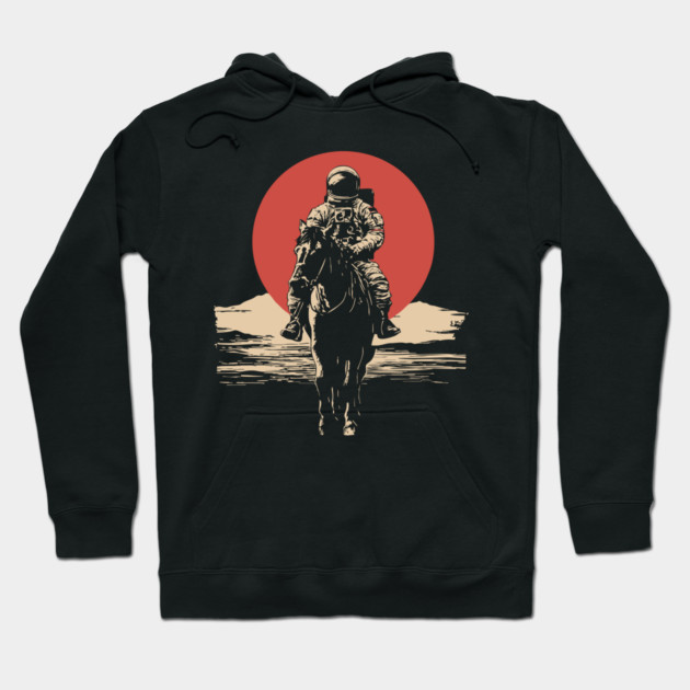Cosmic Cowboy Astronaut Horse Rider Hoodie by TuncGK