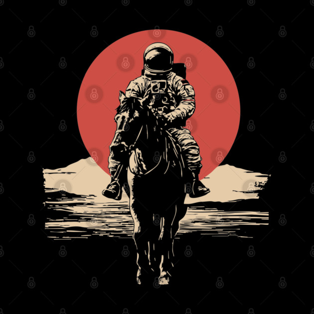 Cosmic Cowboy Astronaut Horse Rider by TuncGK