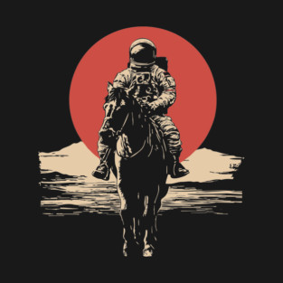 Cosmic Cowboy Astronaut Horse Rider T-Shirt