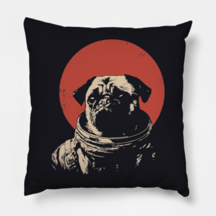 Cosmic Wrinkles Pug Astronaut Pillow